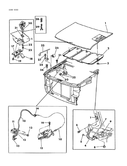 1984 Dodge Caravan Release Cable Diagram for 4270039