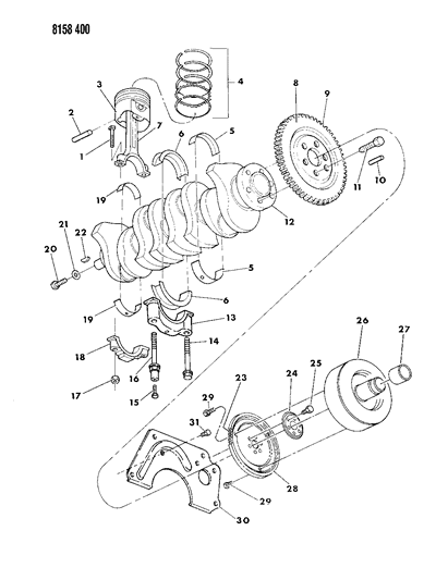 1988 Chrysler New Yorker Base Model Crankshaft , Pistons And Torque Converter Diagram 2 - Thumbnail