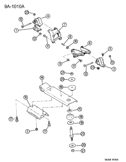 1995 Jeep Wrangler Engine Mounting Diagram 1 - Thumbnail
