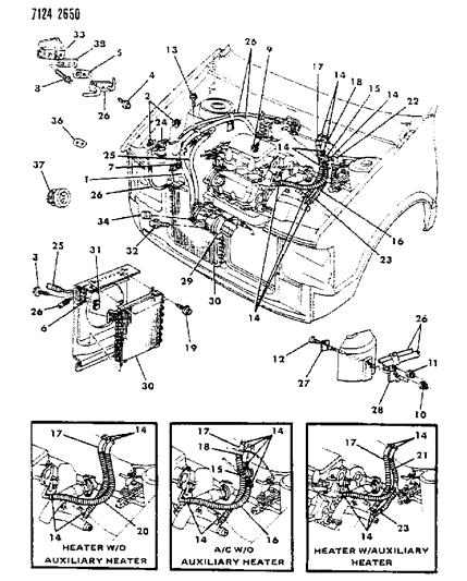 1987 Dodge Caravan Plumbing - A/C & Heater Diagram 3 - Thumbnail