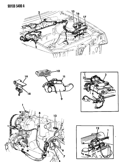 1990 Dodge Daytona ECM Diagram for R4686592
