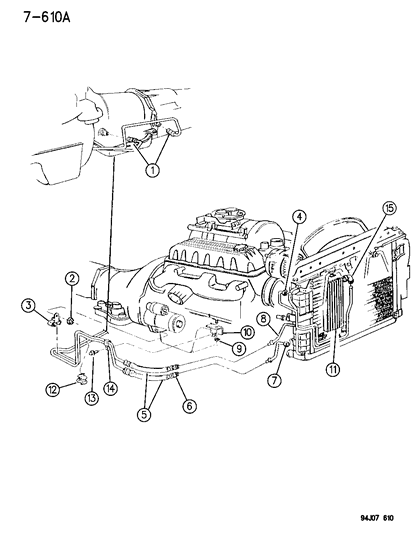 1994 Jeep Grand Cherokee Oil Cooler & Lines Diagram 2 - Thumbnail