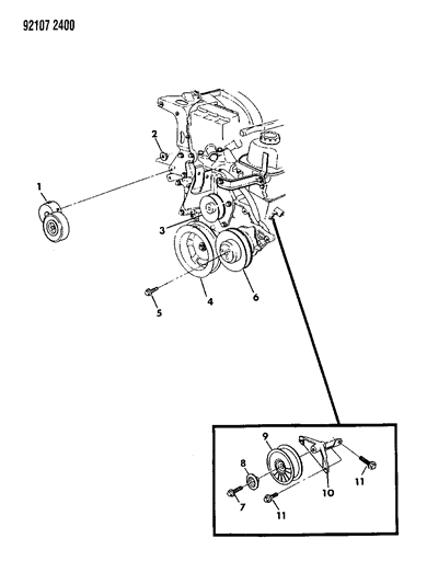1992 Dodge Caravan Drive Pulleys Diagram 3 - Thumbnail