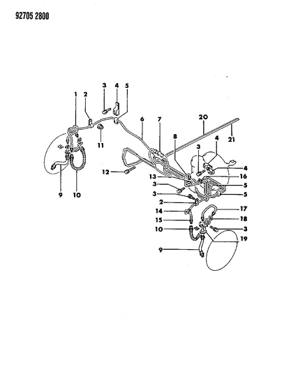 1993 Dodge Stealth Brake Lines & Hoses, Front Diagram 2 - Thumbnail
