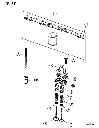 1995 Jeep Wrangler Camshaft & Valves Diagram 2 - Thumbnail