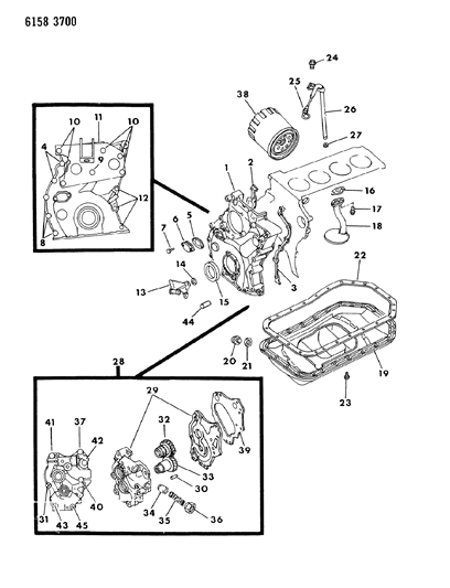 1986 Chrysler LeBaron Base Oil Pan, Oil Pump & Oil Filter Diagram 2 - Thumbnail