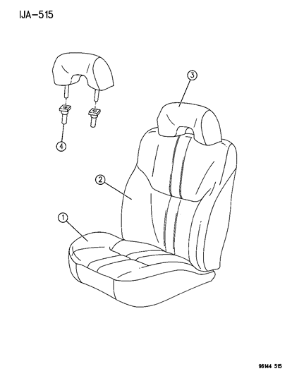 1996 Dodge Stratus Front Seat Diagram 3 - Thumbnail