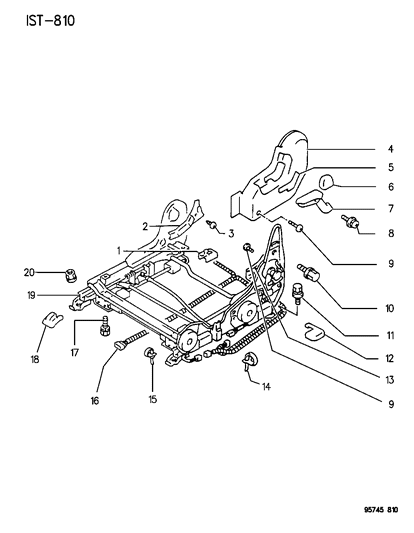 1996 Dodge Stealth Seat Adjuster Diagram 2 - Thumbnail