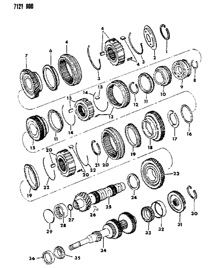 1987 Dodge Charger Bearing, Input Shaft, Front Cone Diagram for 5205565
