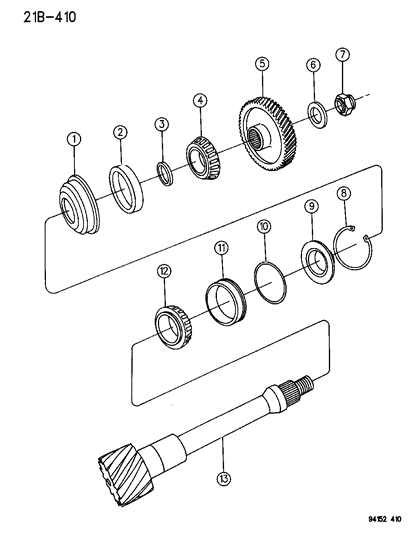 1994 Chrysler LeBaron GTC Shaft - Transfer Diagram