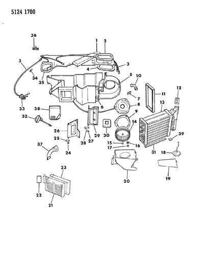 1985 Chrysler LeBaron GTS Air Conditioner & Heater Unit Diagram 1 - Thumbnail