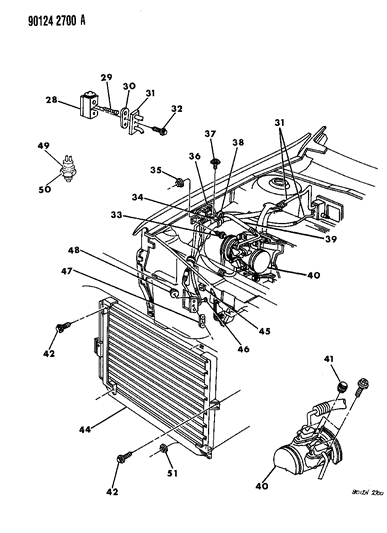 1990 Chrysler LeBaron Sedan Plumbing - A/C & Heater Diagram 2 - Thumbnail