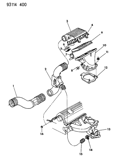 1993 Dodge Caravan Air Cleaner Diagram 2 - Thumbnail