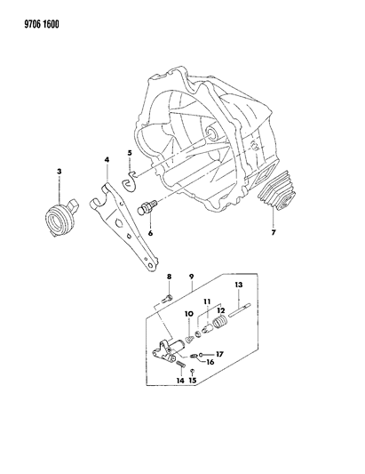 1989 Dodge Raider Controls, Clutch Diagram 2 - Thumbnail