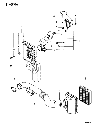 1996 Chrysler Sebring Coupe Air Cleaner Diagram