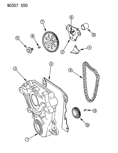 1993 Dodge Ram Wagon Timing Cover & Indicator Diagram 2 - Thumbnail