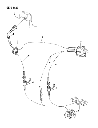 1986 Chrysler LeBaron Base Speed Control Cables Diagram