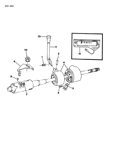 1984 Dodge Ram Wagon Controls, Gearshift, Steering Column Shift Diagram 2 - Thumbnail
