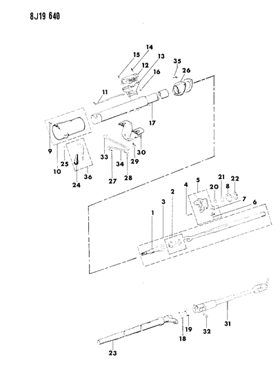 1990 Jeep Comanche Housing - Steering Column Lower Diagram 2 - Thumbnail
