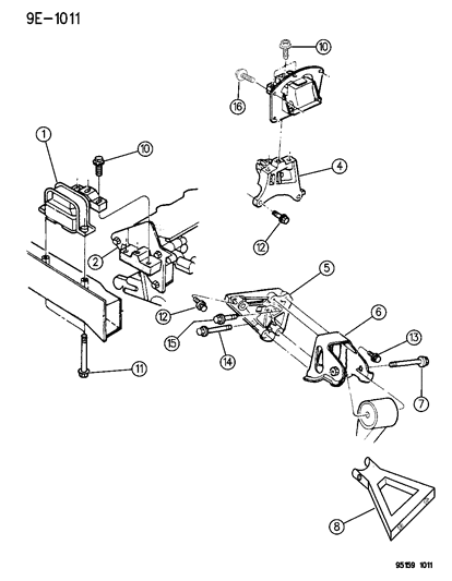 1995 Chrysler Cirrus Bracket Nut Diagram for 6504065