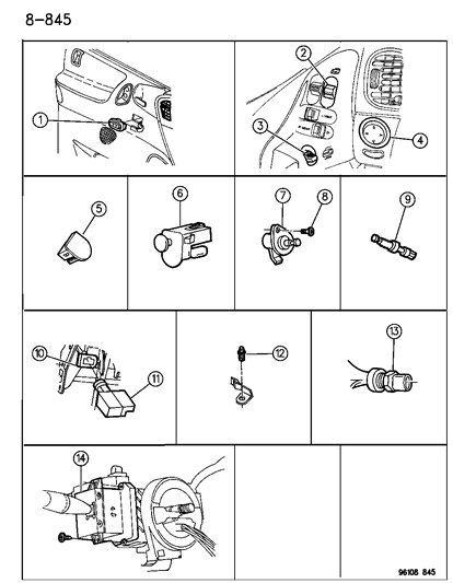 1996 Dodge Caravan Switch, Stop Lamp & Speed Control (Plunger Travel) Diagram for 56042021
