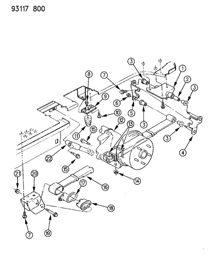 1993 Dodge Caravan Suspension - Rear Diagram 1 - Thumbnail