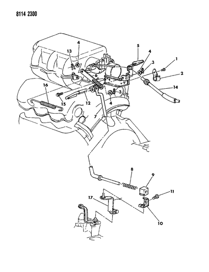 1988 Chrysler LeBaron Base Throttle Control Diagram 1 - Thumbnail