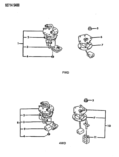 1993 Dodge Ram 50 Fuel Pump & Sending Unit Diagram 2 - Thumbnail