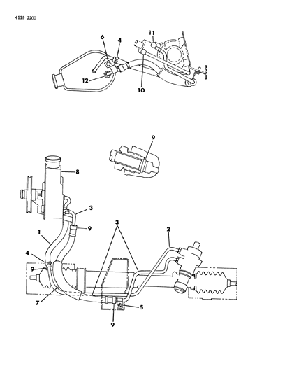 1984 Dodge Daytona Tube W/Nut, Power Steering Pump Return Hose, 1.6L Engine Diagram for 4147015