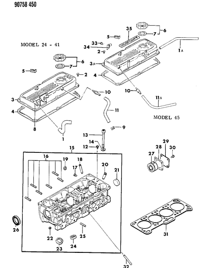 1990 Dodge Colt Cylinder Head Diagram 3 - Thumbnail