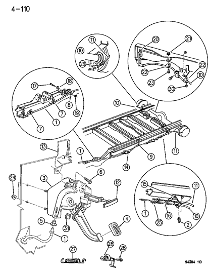 1995 Dodge Ram Van Extension Cable Diagram for 52008977