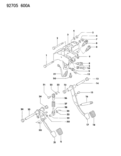 1994 Dodge Stealth Brake Pedal Diagram 2 - Thumbnail