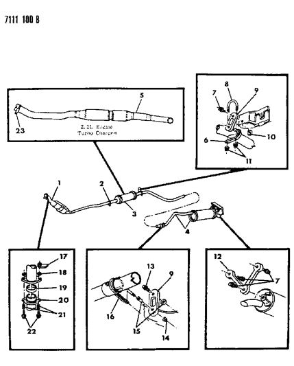 1987 Dodge Charger Tail Pipe Diagram for 4301905