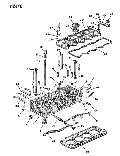 1993 Jeep Cherokee Cylinder Head Diagram 1 - Thumbnail
