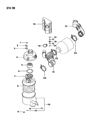 1989 Dodge Colt Air Cleaner Diagram 2 - Thumbnail