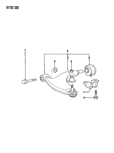 1991 Dodge Colt Arm, Lower Front Suspension Diagram 2 - Thumbnail