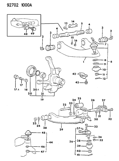1993 Dodge Ram 50 Suspension - Front Diagram 1 - Thumbnail