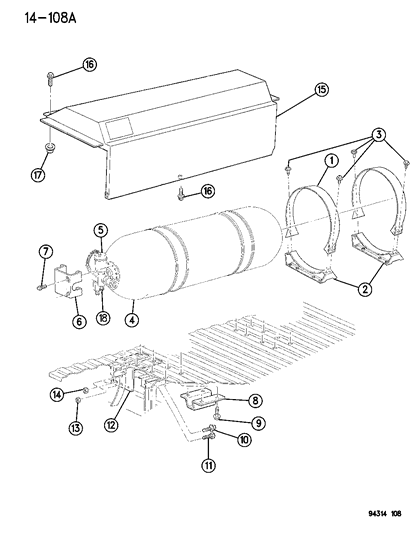 1996 Dodge Dakota Nut, Exhaust System Support Attach Diagram for 6503946