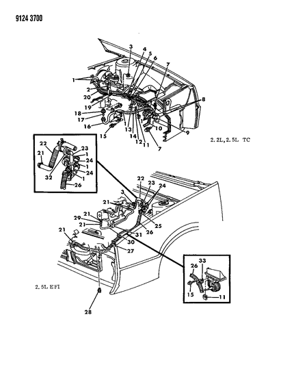 1989 Dodge Daytona Plumbing - A/C & Heater Diagram 2 - Thumbnail