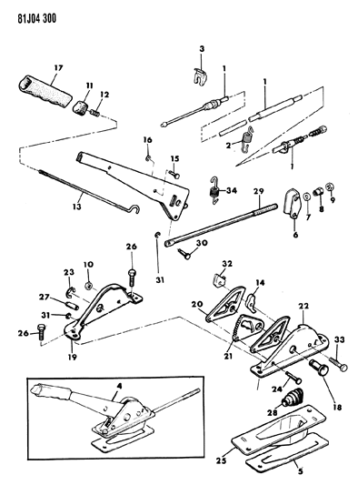 1984 Jeep Cherokee Spring, Cable To Underbody Seat Belt Plate Diagram for 52001156