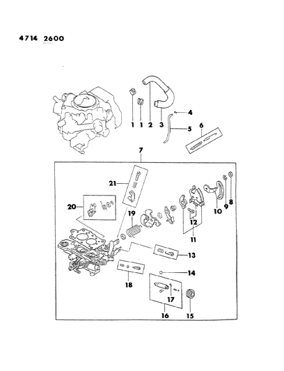 1984 Dodge Ram 50 Carburetor Throttle Parts Diagram 2 - Thumbnail