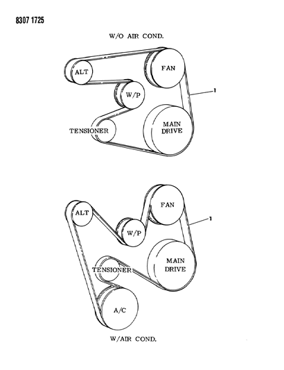 1989 Dodge W150 Serpentine Belt Diagram for Q4080817