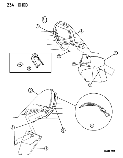 1994 Chrysler Concorde Wheelhouse, Rear Diagram for 4646927
