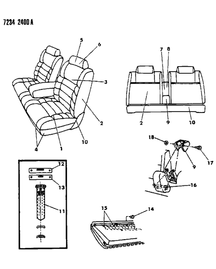 1987 Dodge Aries Front Seat Diagram 12 - Thumbnail