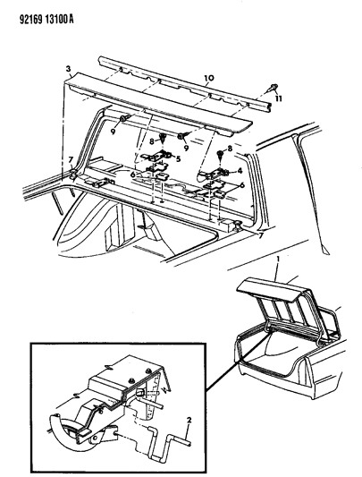 1992 Chrysler Imperial Glass Molding, Black Diagram for 4676218