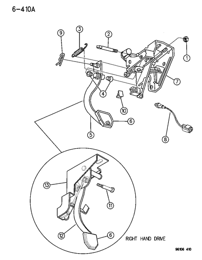 1996 Dodge Neon Spring Assembly, Pedal Return Diagram for 4593152