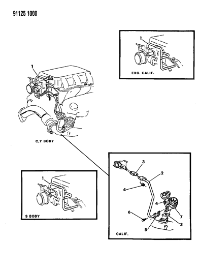 1991 Chrysler LeBaron GTC EGR System Diagram 3 - Thumbnail