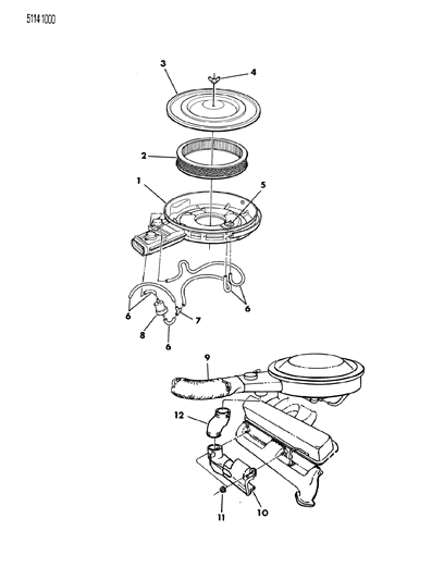 1985 Chrysler Executive Limousine Air Cleaner Diagram 7 - Thumbnail
