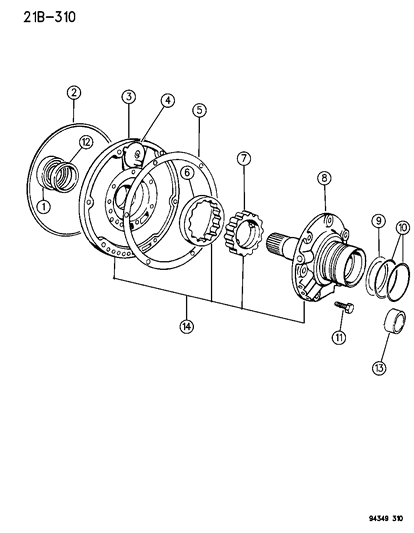 1994 Dodge Ram Wagon Oil Pump With Reaction Shaft Diagram 2 - Thumbnail