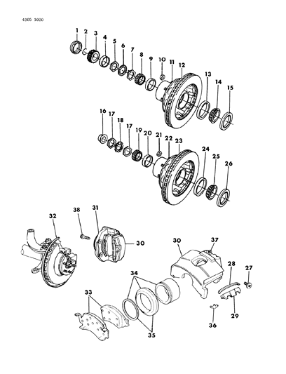 1984 Dodge D350 Brakes, Front Disc Diagram 2 - Thumbnail